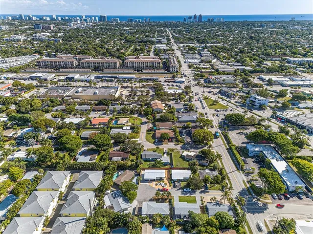 an aerial view of a city