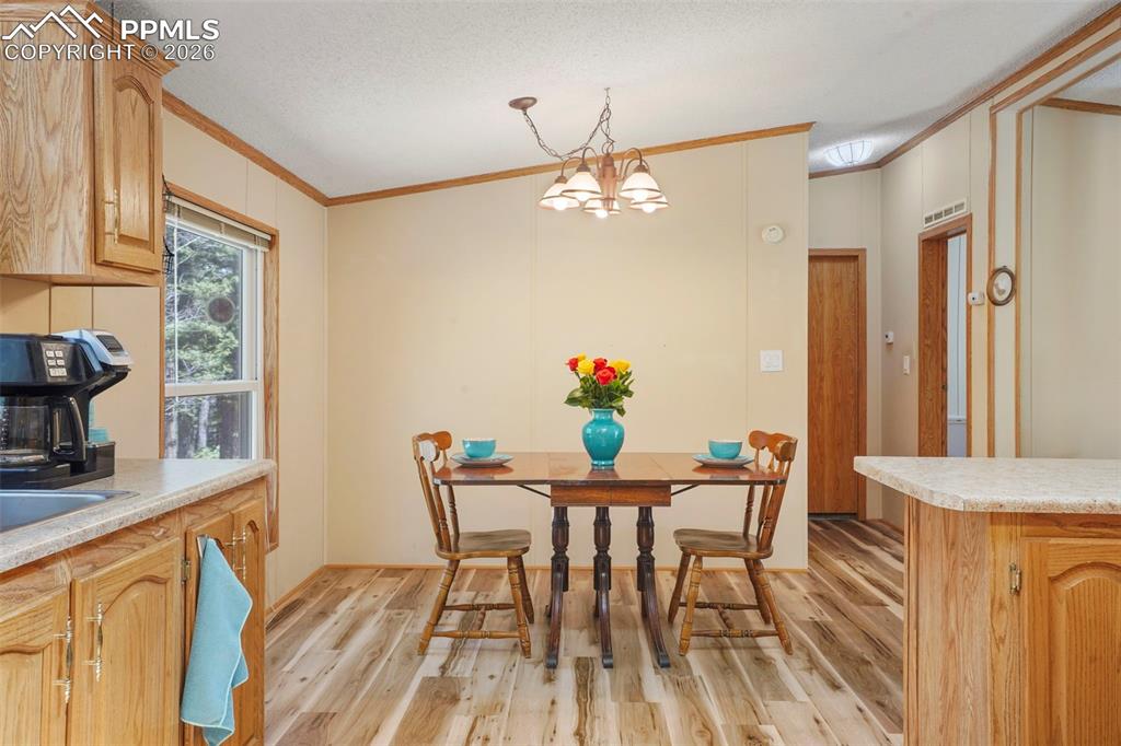 2450 Pathfinder Road Florissant, CO 80816 - Photo 8 of 29 a view of a dining room with furniture window and wooden floor