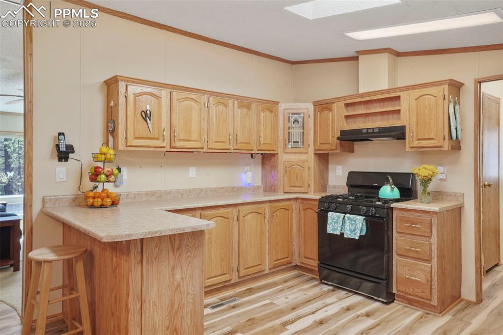 2450 Pathfinder Road Florissant, CO 80816 - Photo 10 of 29 a kitchen with stainless steel appliances granite countertop a stove and a refrigerator