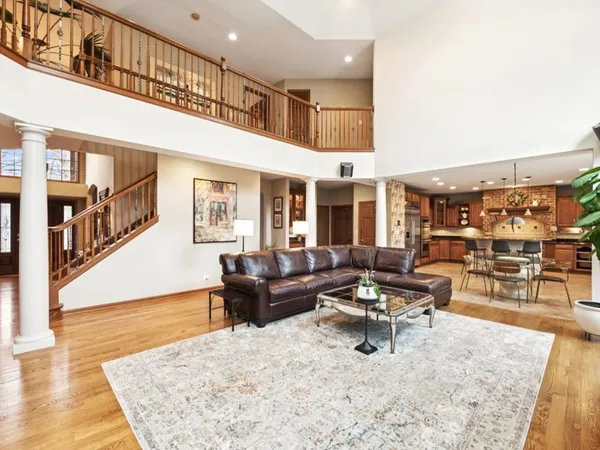 a living room with furniture