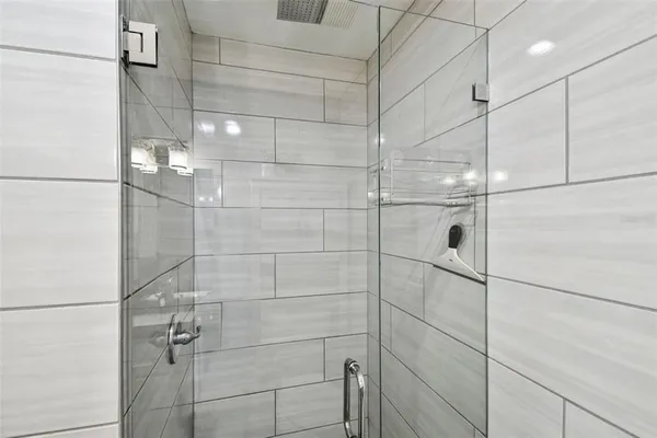 a bathroom with a shower