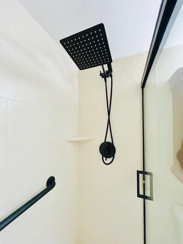 a close view of shower