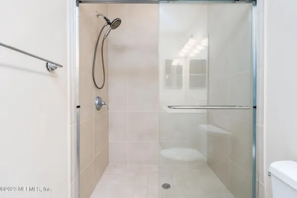 a bathroom with a shower