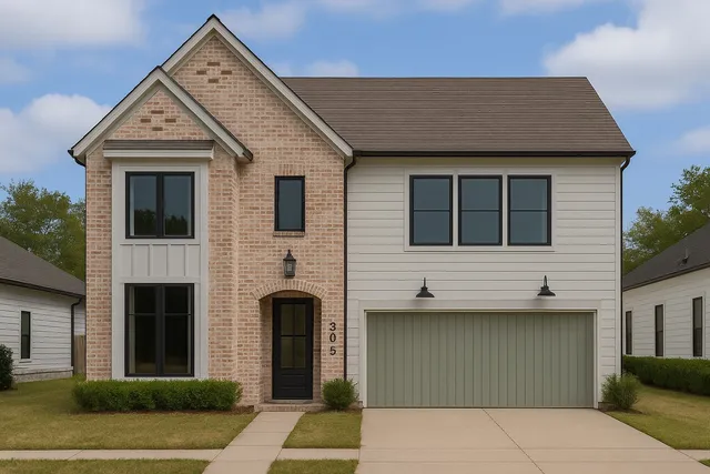 a view of a house with a small space