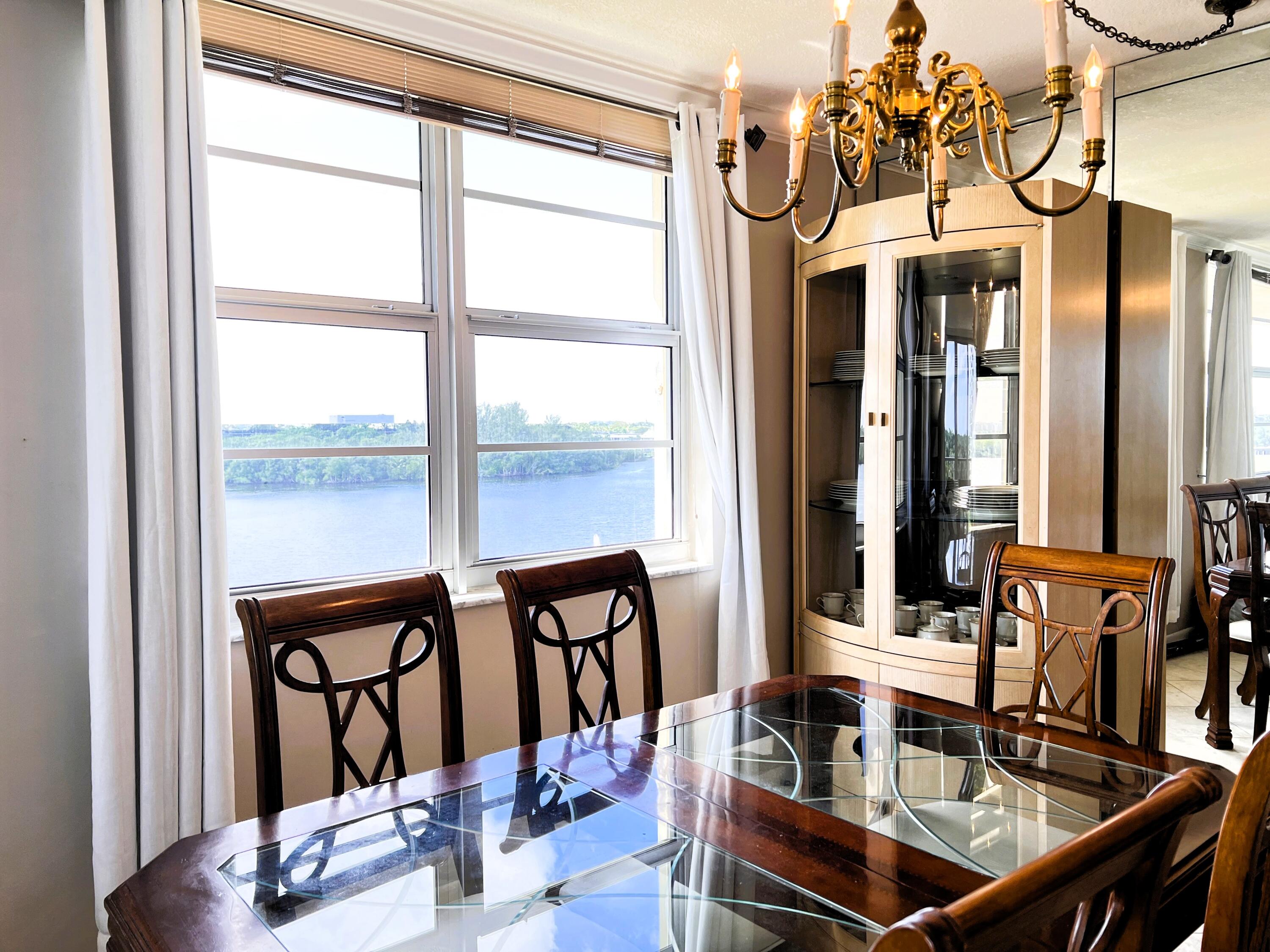 2121 North Ocean Boulevard, Unit 609W Boca Raton, FL 33431 - Photo 10 of 27 a view of a dining room with furniture window and outside view