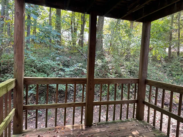 a view of a street from a balcony