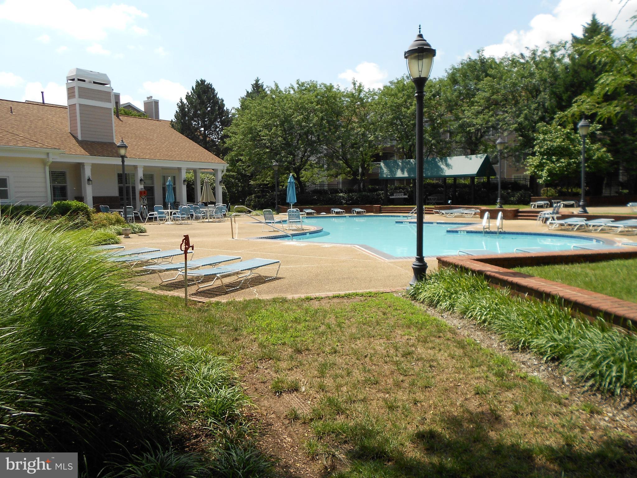 20950 Timber Ridge Terrace, Unit 203 Ashburn, VA 20147 - Photo 29 of 30 a view of a house with swimming pool and a backyard