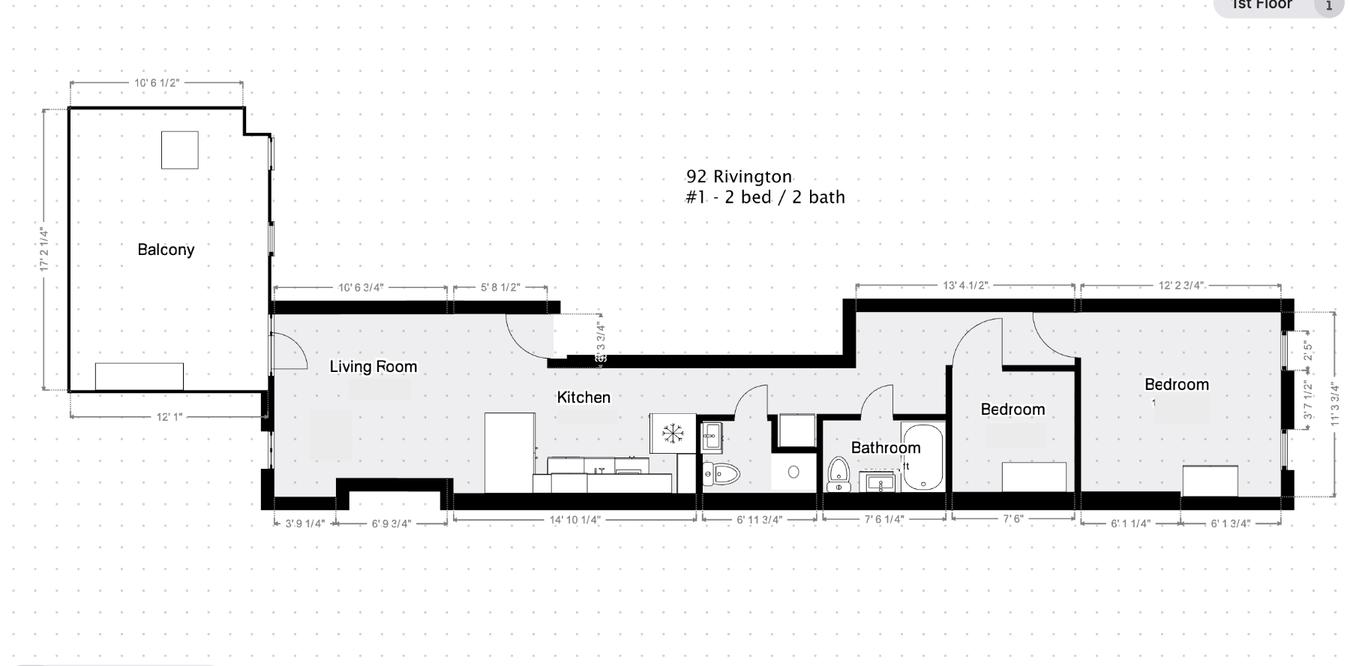 92 Rivington Street, Unit 1 Manhattan, NY 10002 - Photo 8 of 8 Floor Plan