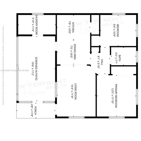 a picture of a room with a refrigerator