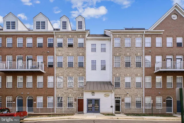 a front view of a multi story building