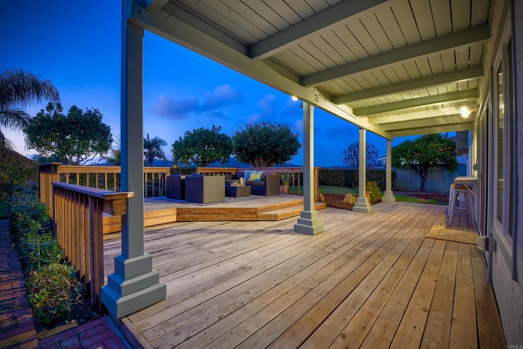 735 Santa Paula Solana Beach, CA 92075 - Photo 58 of 61 a view of a balcony with wooden floor and outdoor seating