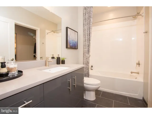 a close up of a vanity