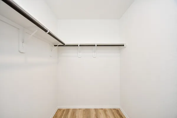 a view of small space with racks on the wall
