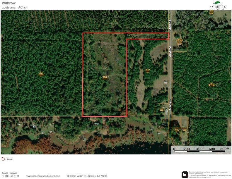 0 Rudd Road Ida, LA 71044 - Photo 13 of 16 Property Survey. An aerial view of the property and its surrounding area, including roads and wooded sections