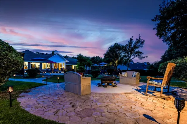 a outdoor view with a sitting space