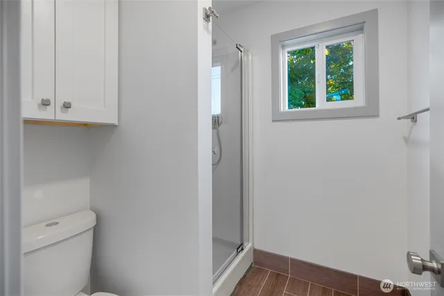 a view of bathroom with a toilet