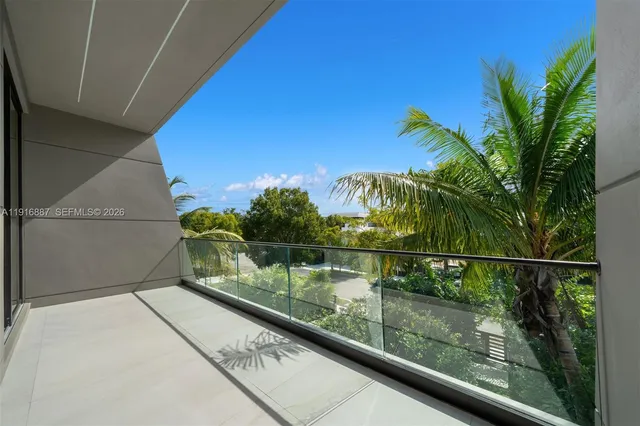 a view of balcony with mountain view