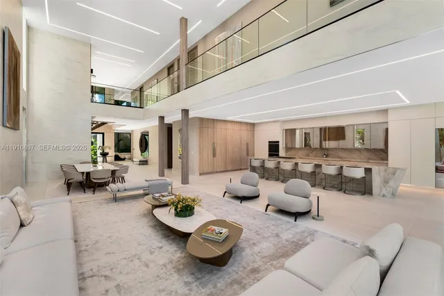 a living room with furniture and rug