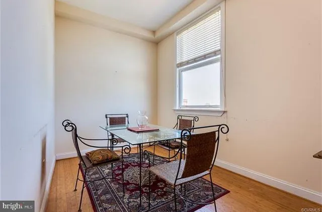 a table and chairs in a room