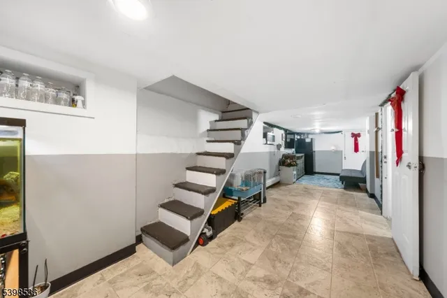 a view of entryway and workspace