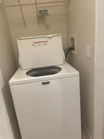 a close up view of washer and dryer