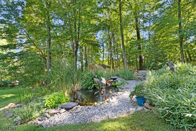 a view of a backyard with garden