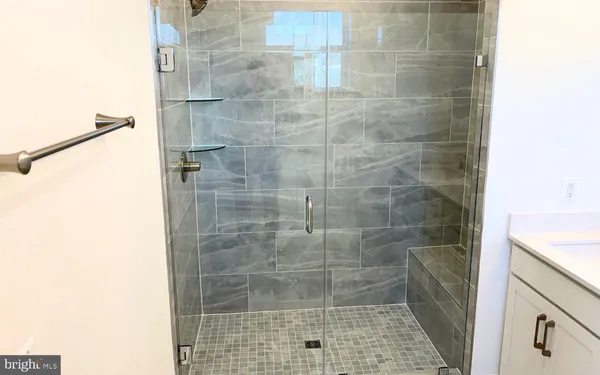 a bathroom with a shower