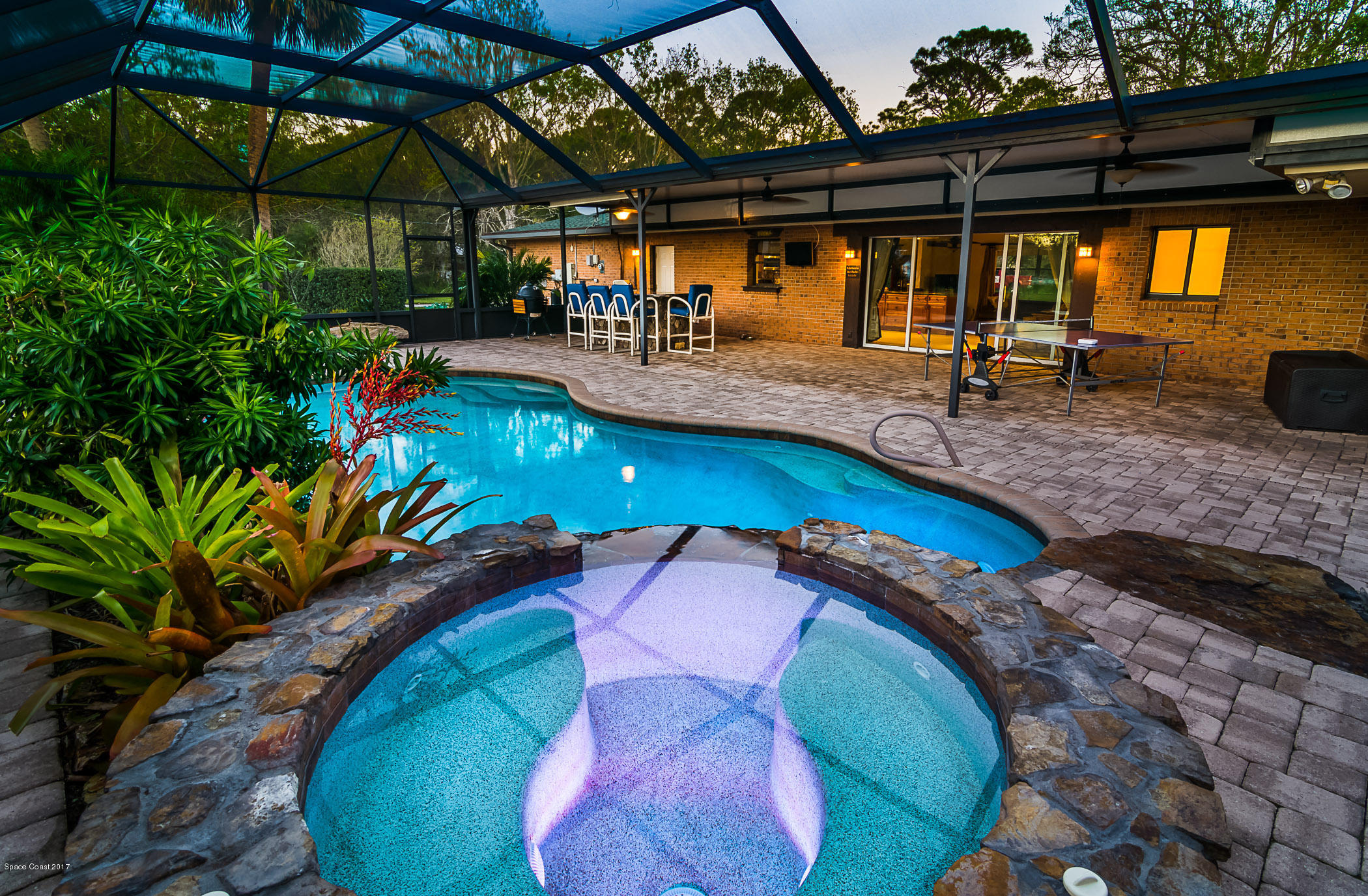 2500 Turtle Mound Road Melbourne, FL 32934 - Photo 4 of 43 Pool view from spa