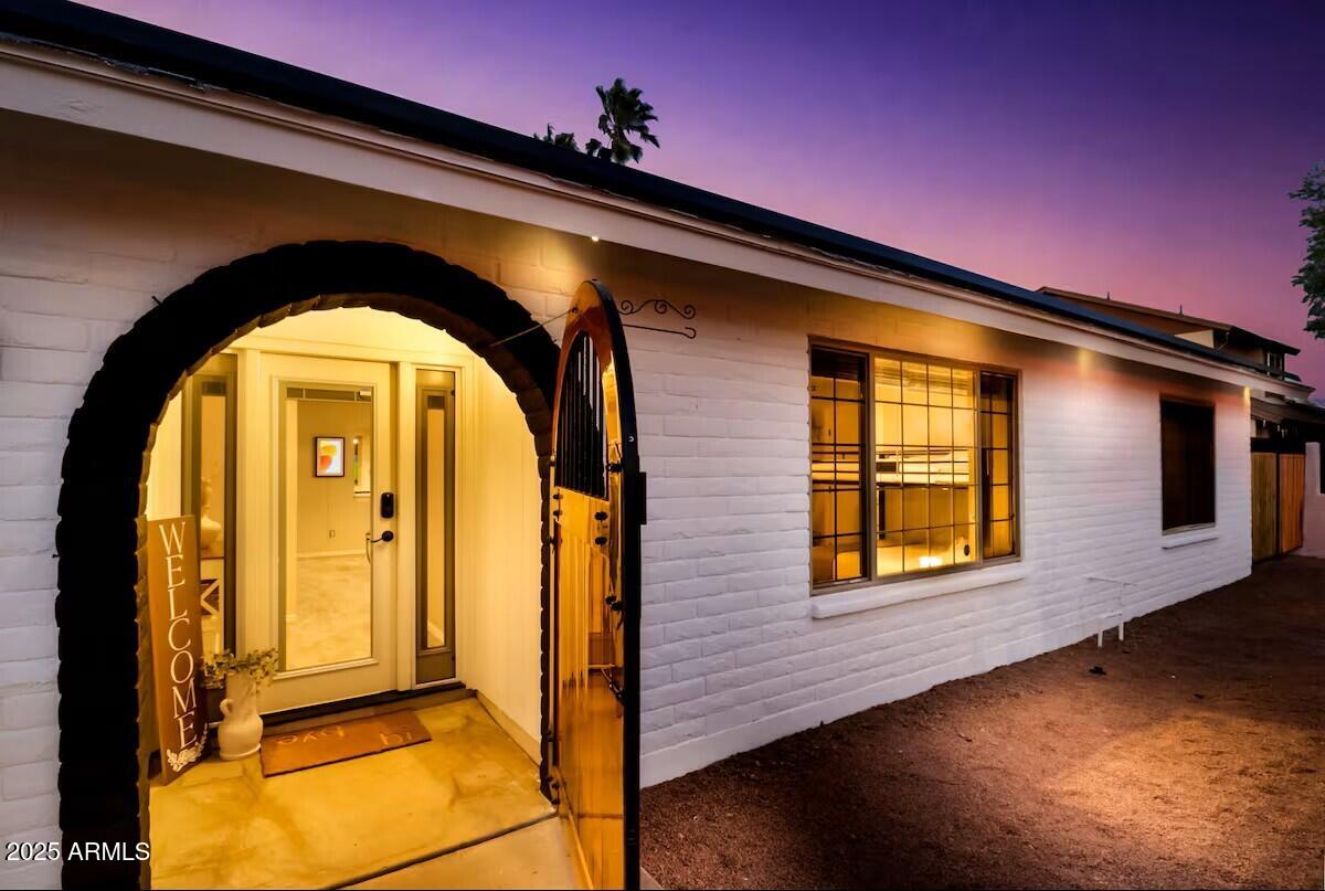 a front view of a house