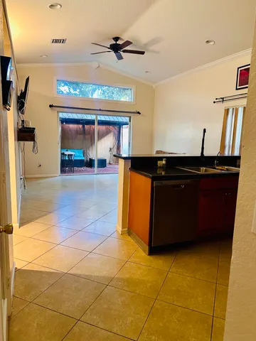 a view of a garage with furniture
