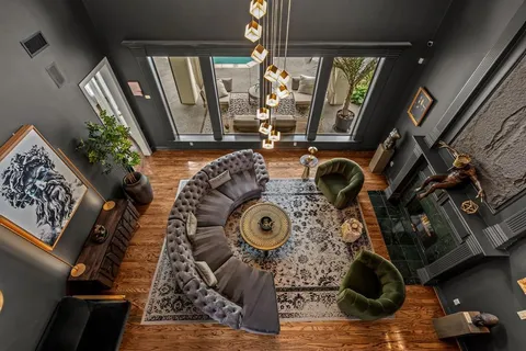 a view of entryway with wooden floor