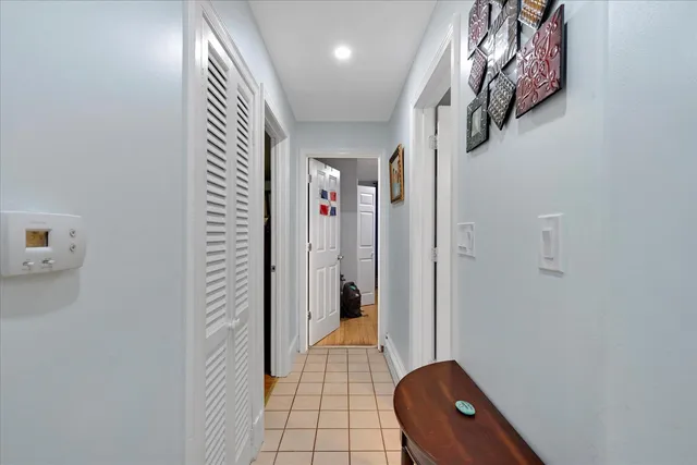 a view of a hallway with entryway