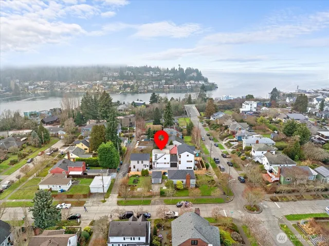 an aerial view of city