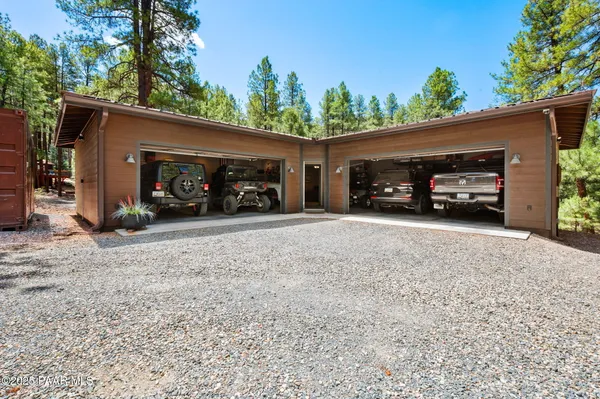 a view of a car parked in garage