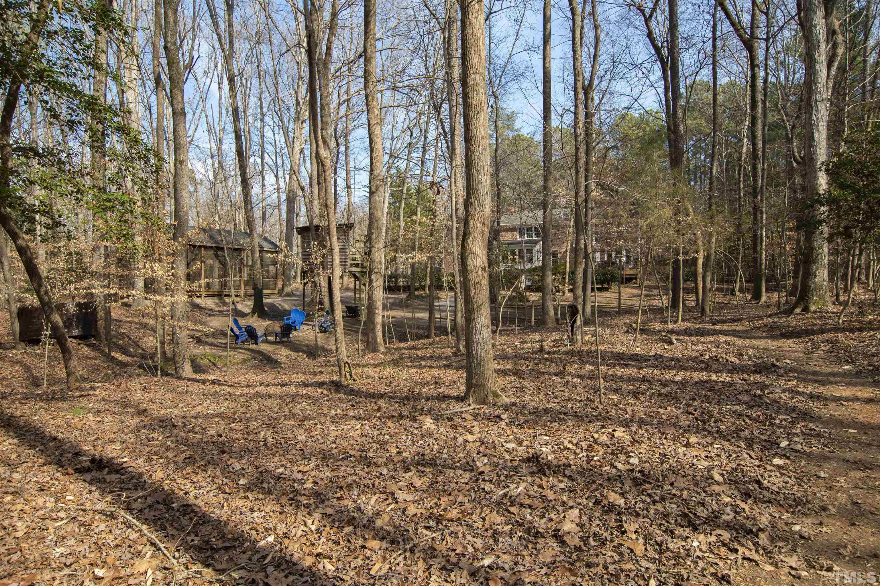 9429 Barton Creek Road Raleigh, NC 27615 - Photo 69 of 78 a backyard of a house with lots of green space