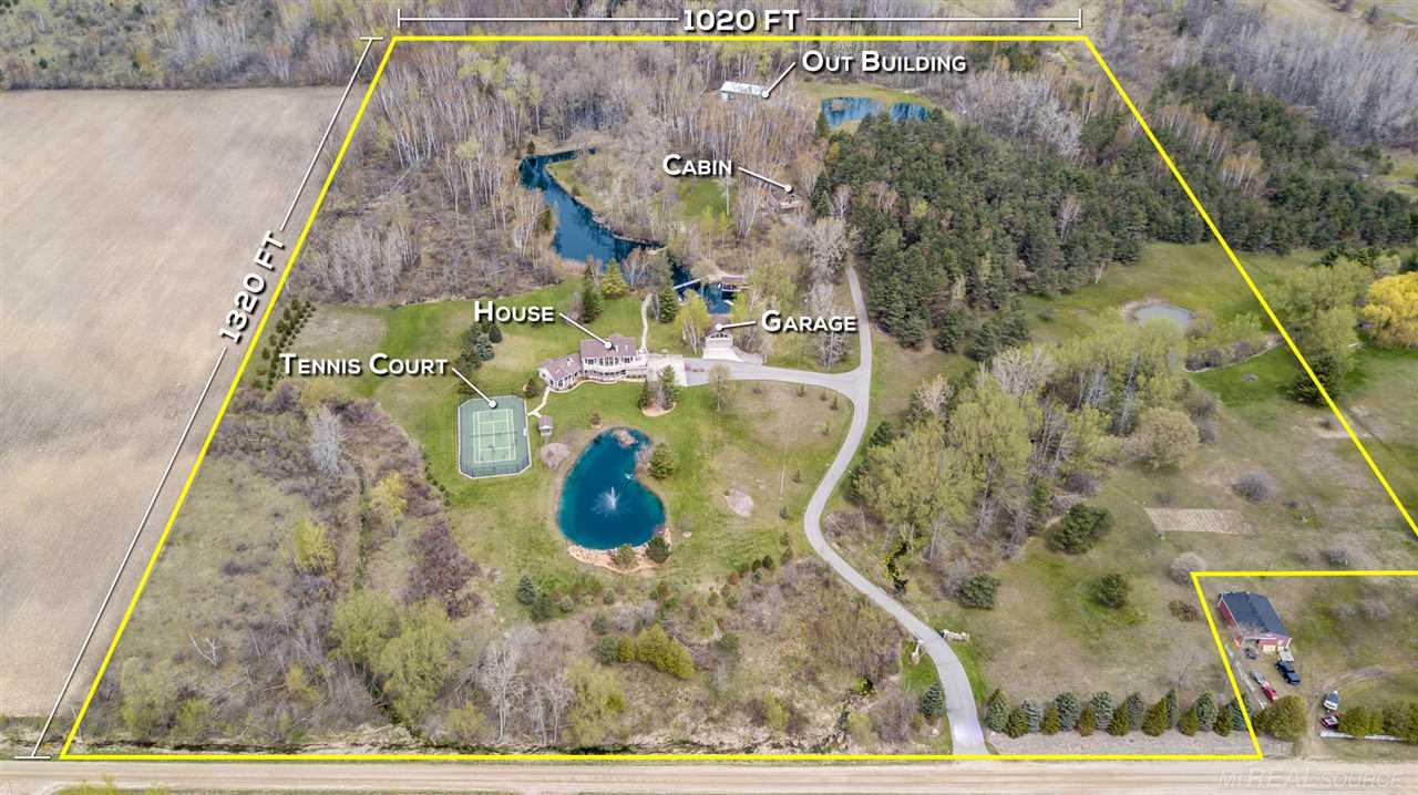 5271 Snover Road Carsonville, MI 48419 - Photo 94 of 99 Aerial View of Property - Labeled