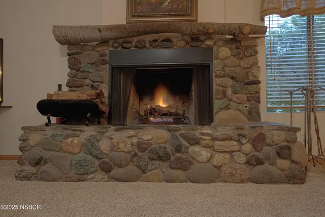 a room with fireplace