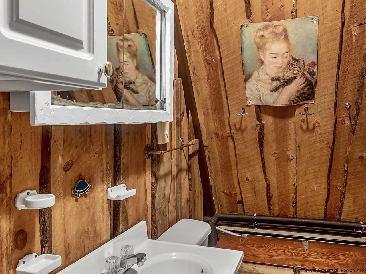 161 Pine Hill Road Shandaken, NY 12410 - Photo 14 of 19 a bathroom with a sink and a mirror