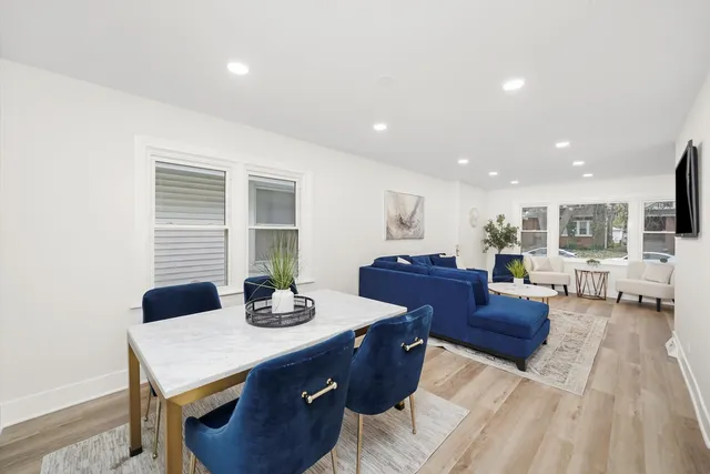 a living room with furniture