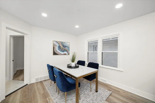 a workspace with furniture and window