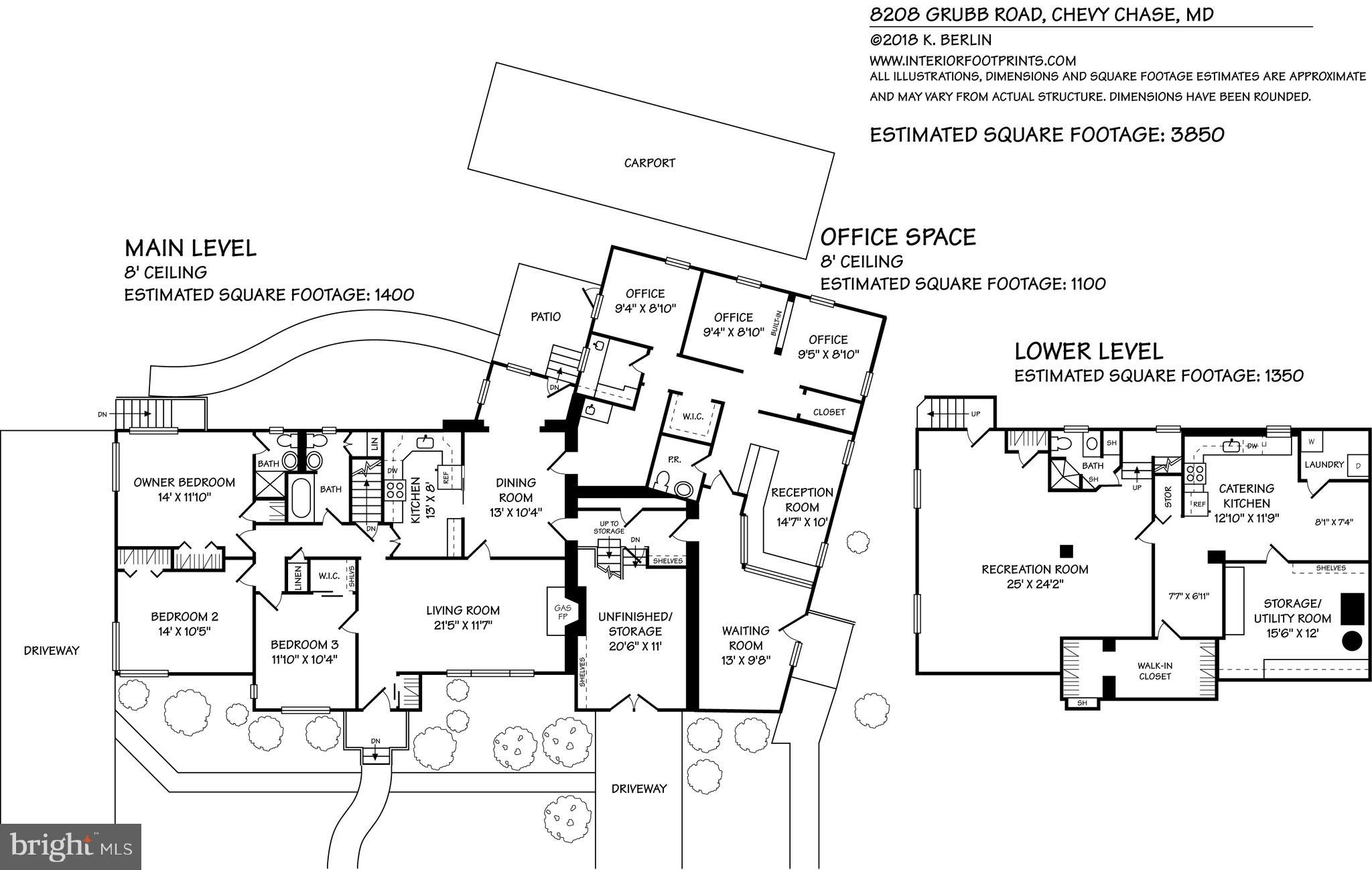 8208 Grubb Road Chevy Chase, MD 20815 - Photo 10 of 10 Floor Plans: 3,850 Total Sq. Ft.