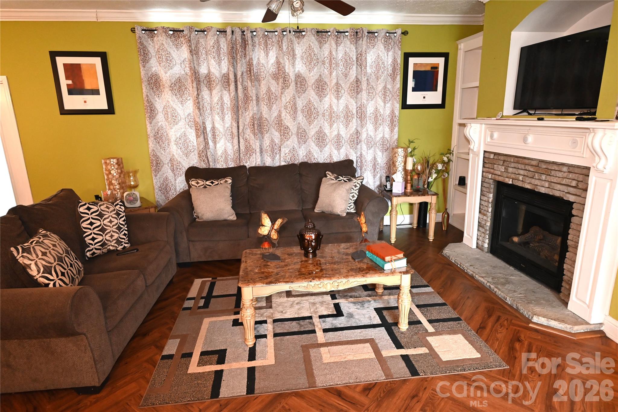 3951 Springs Road Northeast Conover, NC 28613 - Photo 6 of 19 a living room with furniture fireplace and flat screen tv