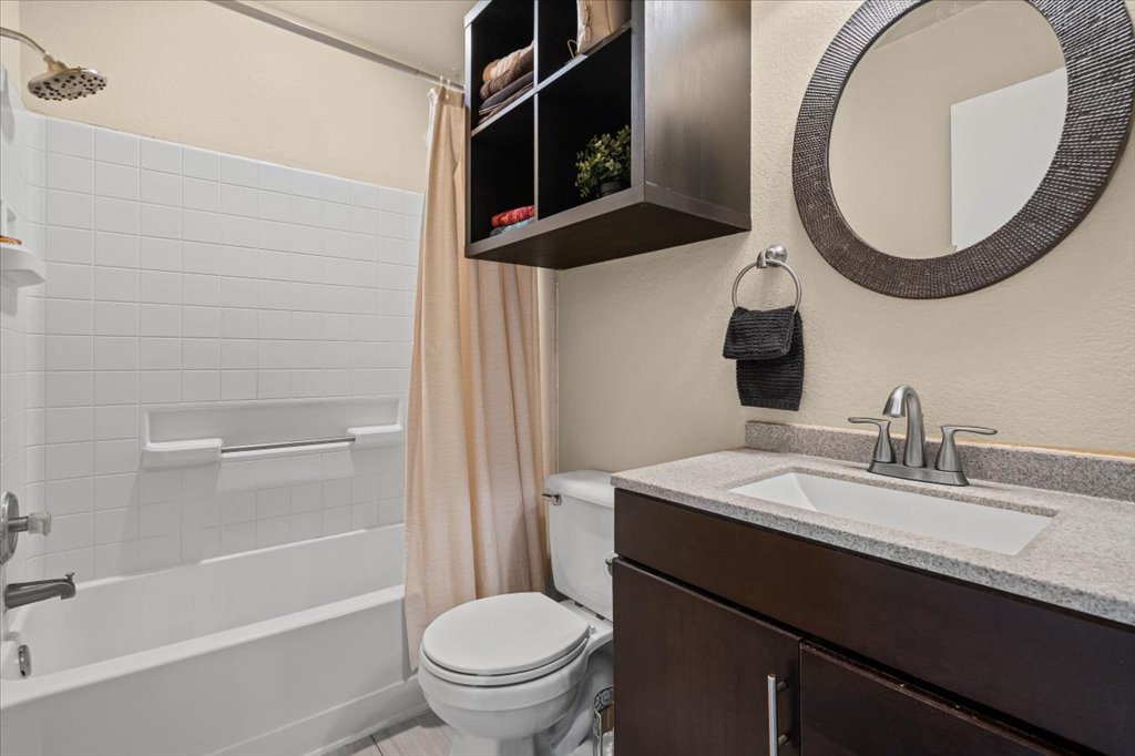 12209 Briarcreek Loop Manor, TX 78653 - Photo 16 of 23 a bathroom with a sink a toilet and a mirror