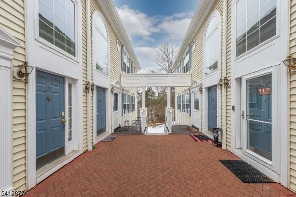 a view of a building with a large window