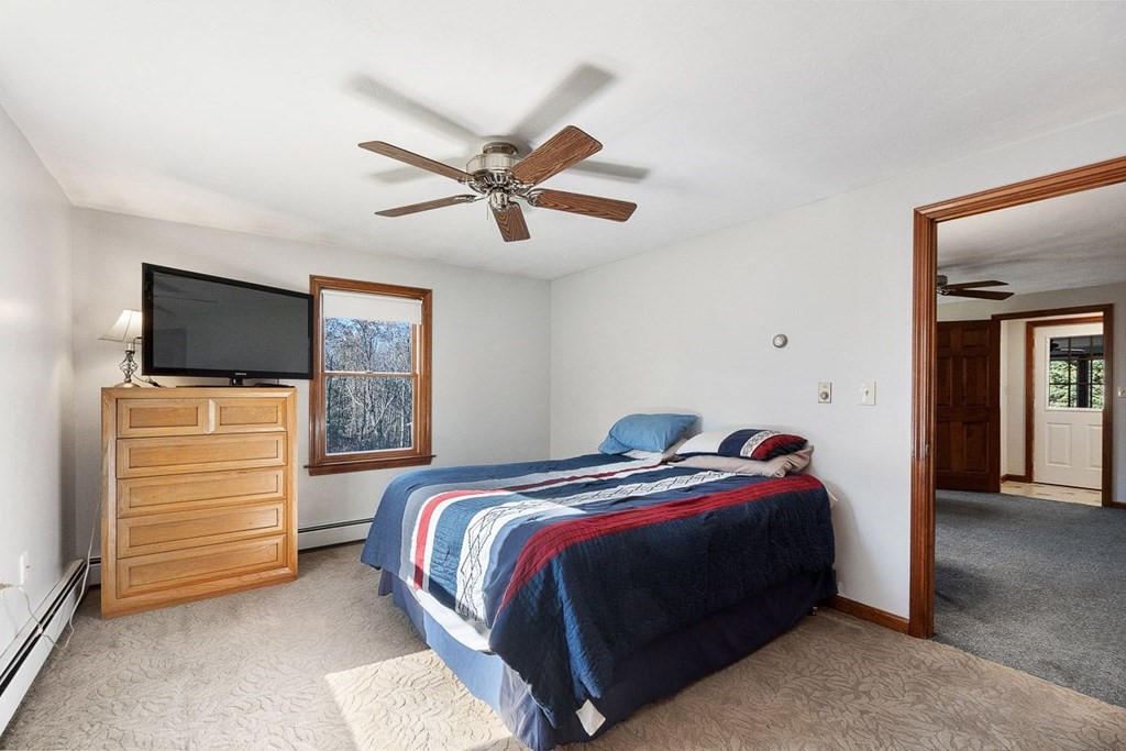 387 S Road Templeton, MA 01468 - Photo 14 of 35 a bedroom with a bed and a flat screen tv