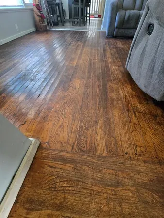 a view of wooden floor with a sink