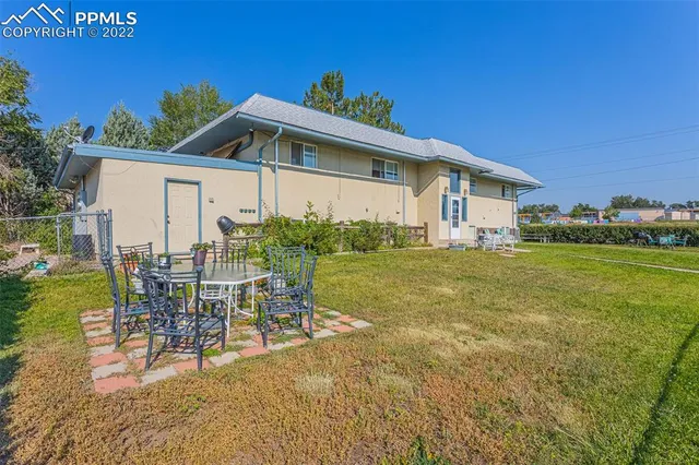 a view of a house with patio