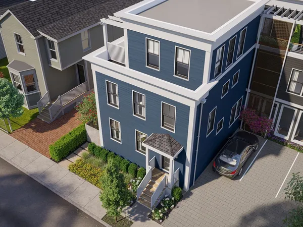 a front view of a multi story residential apartment building