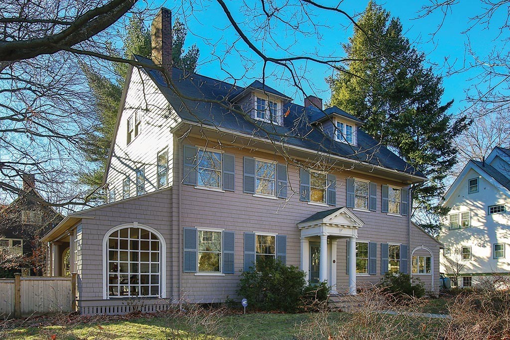 60 Evans Road Brookline, MA 02445 - Photo 15 of 15 a front view of a house with garden