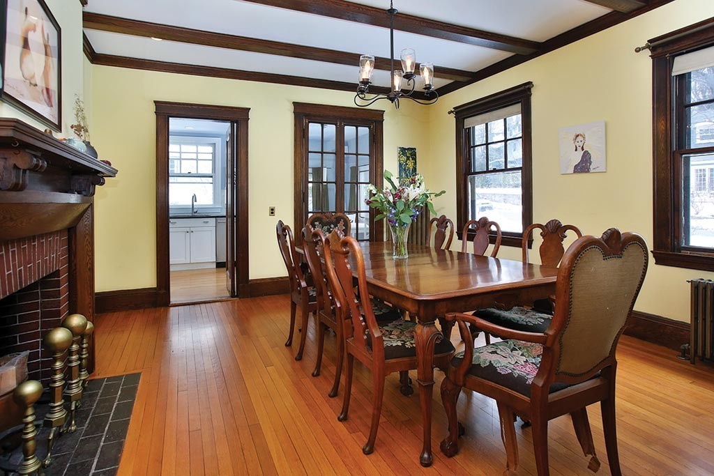 60 Evans Road Brookline, MA 02445 - Photo 5 of 15 a view of a dining room with furniture window and wooden floor